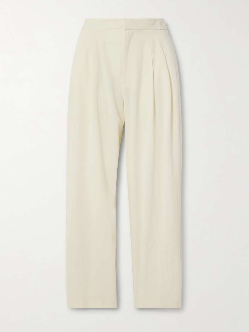 St. Agni Pleated Wool-blend Wide-leg Pants