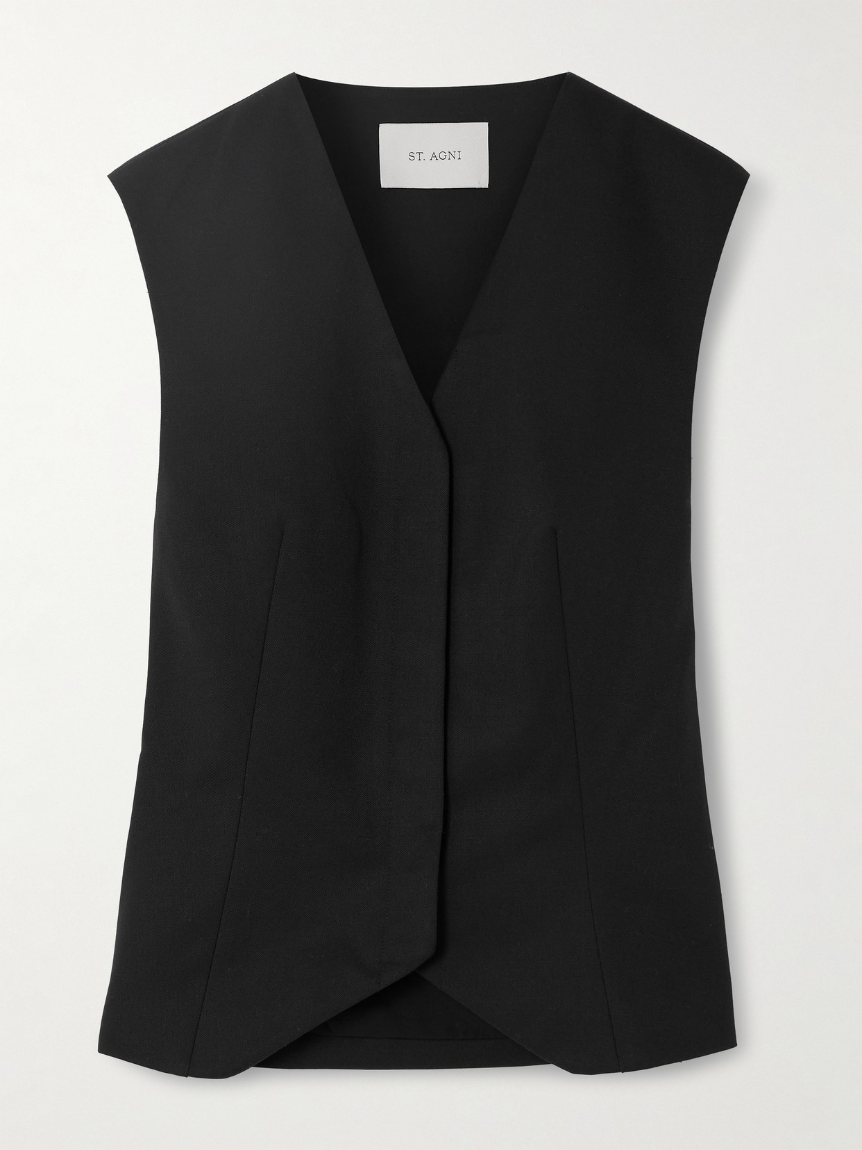 St Agni Recycled-twill Vest In Black