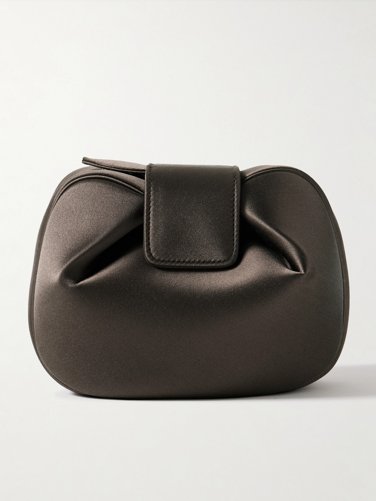 Gabriela Hearst Soft Demi Satin Clutch In Brown