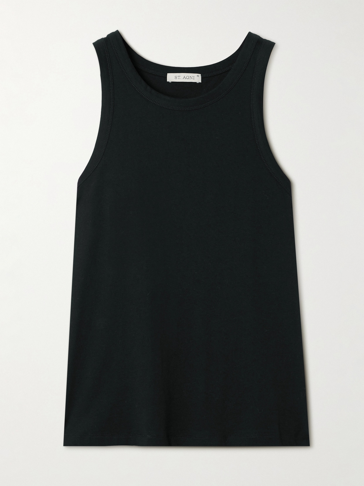 St Agni Organic Cotton-jersey Tank In Black