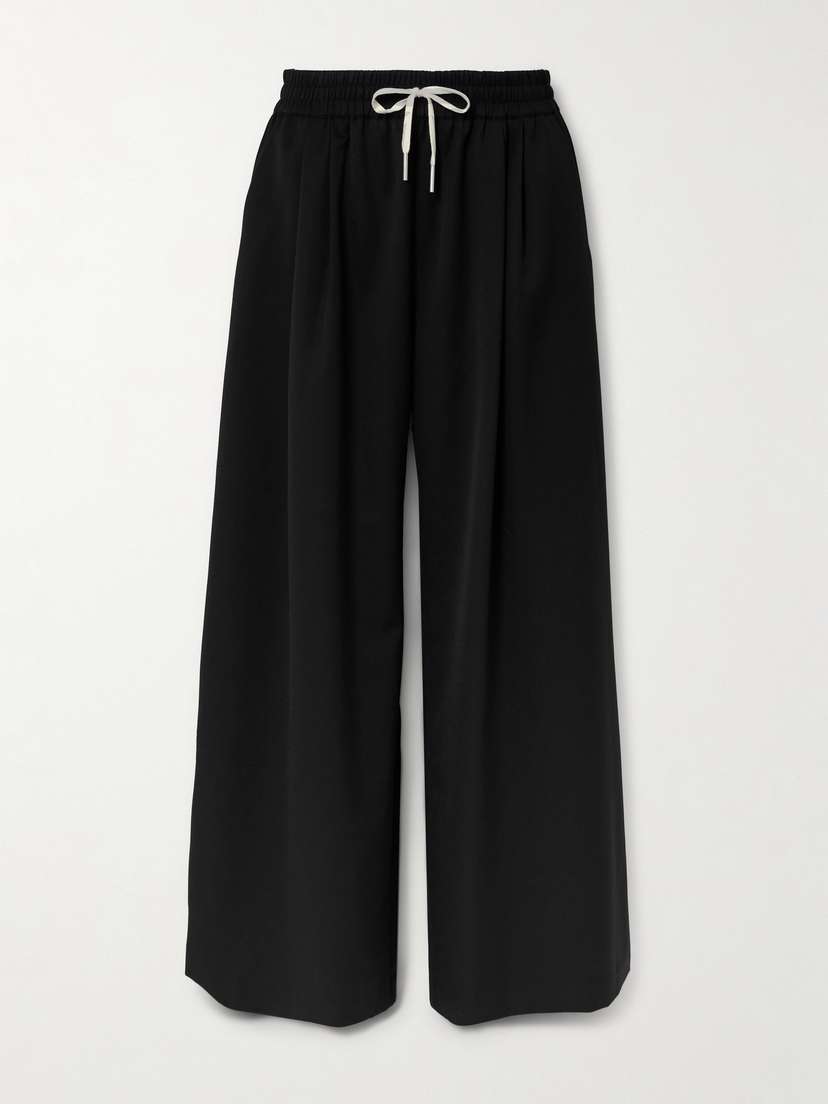 St. Agni Pleated Recycled-twill Wide-leg Pants - x small