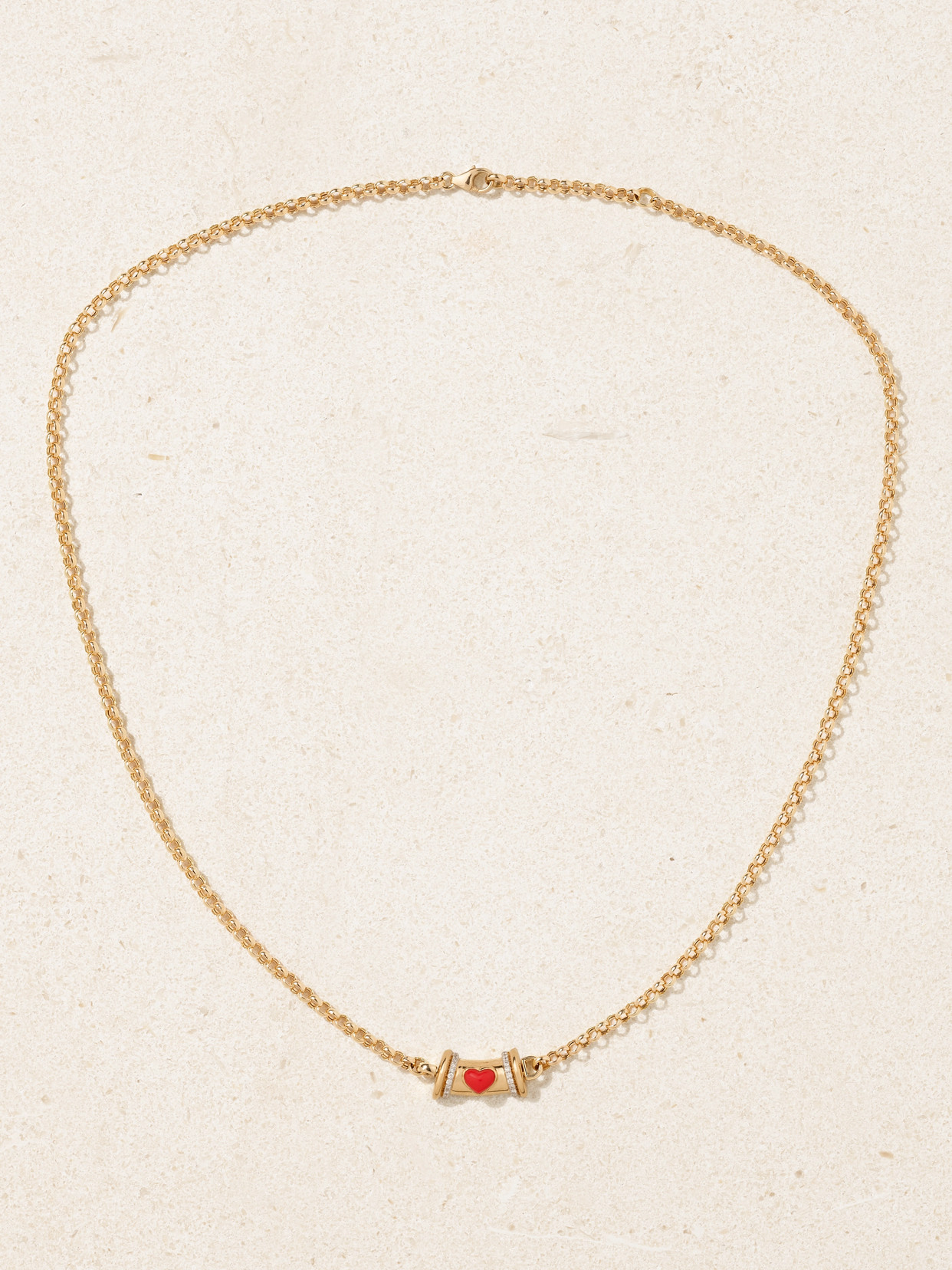 L'atelier Nawbar Warrior Venus 18-karat Gold, Coral And Diamond Necklace In Gold