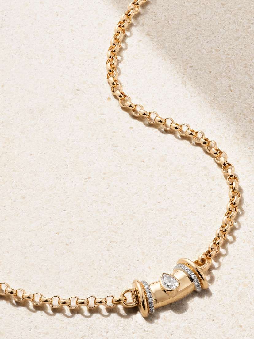 L’Atelier Nawbar Warrior Princess 18-karat Gold Diamond Necklace