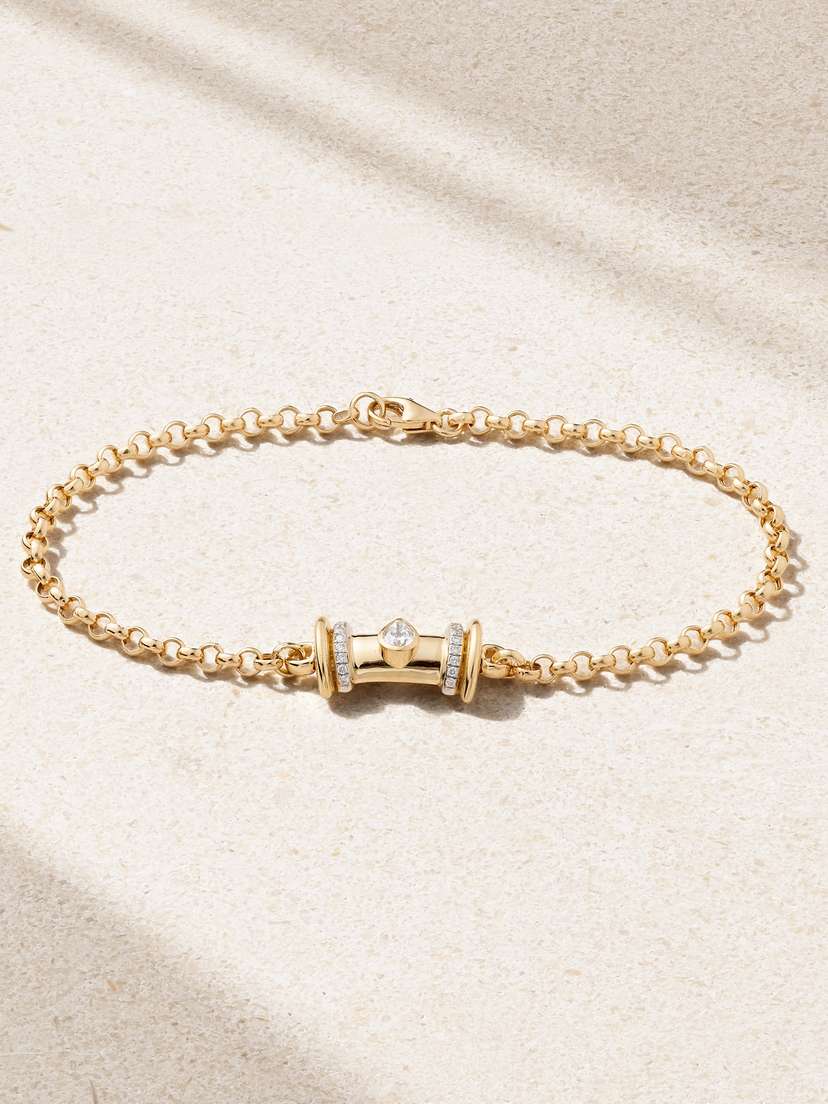L’Atelier Nawbar Warrior Princess 18-karat Gold Diamond Bracelet