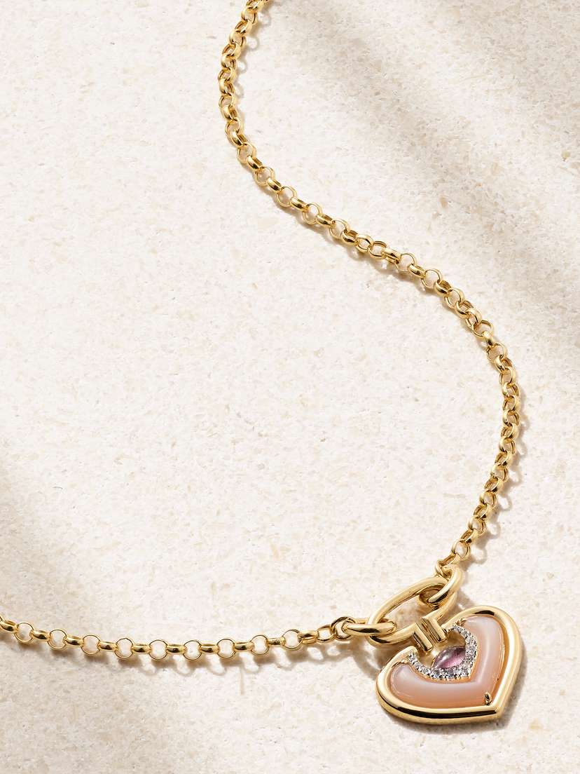 L’Atelier Nawbar Sailor Venus Small 18-karat Gold Multi-stone Necklace