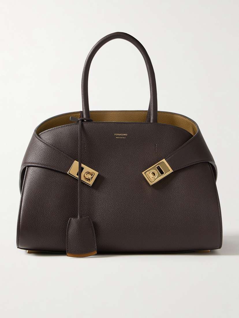 Ferragamo Hug Small Textured-leather Tote