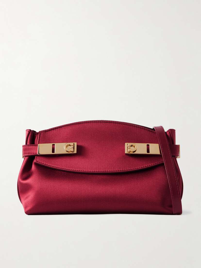 Ferragamo Hug Satin Shoulder Bag