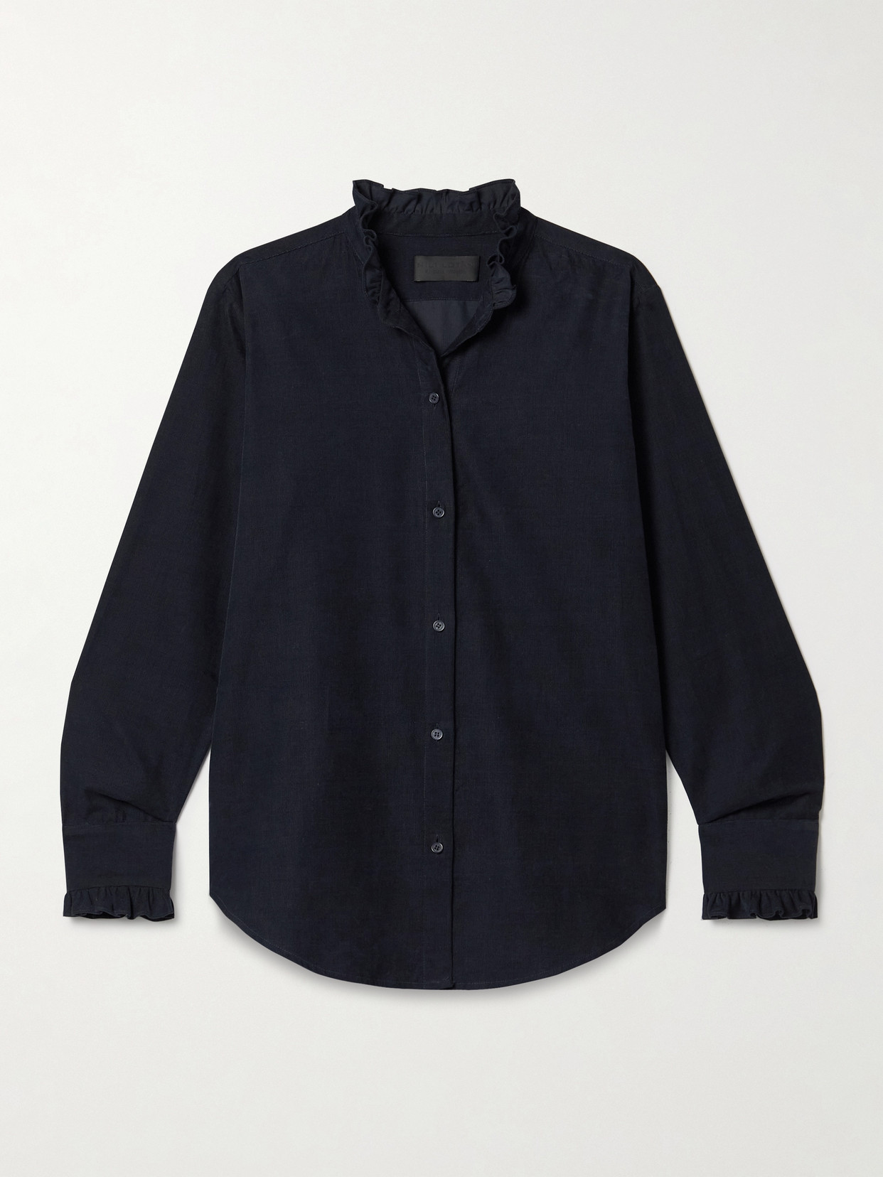 Nili Lotan - Lydia Ruffled Cotton-corduroy Shirt - Blue