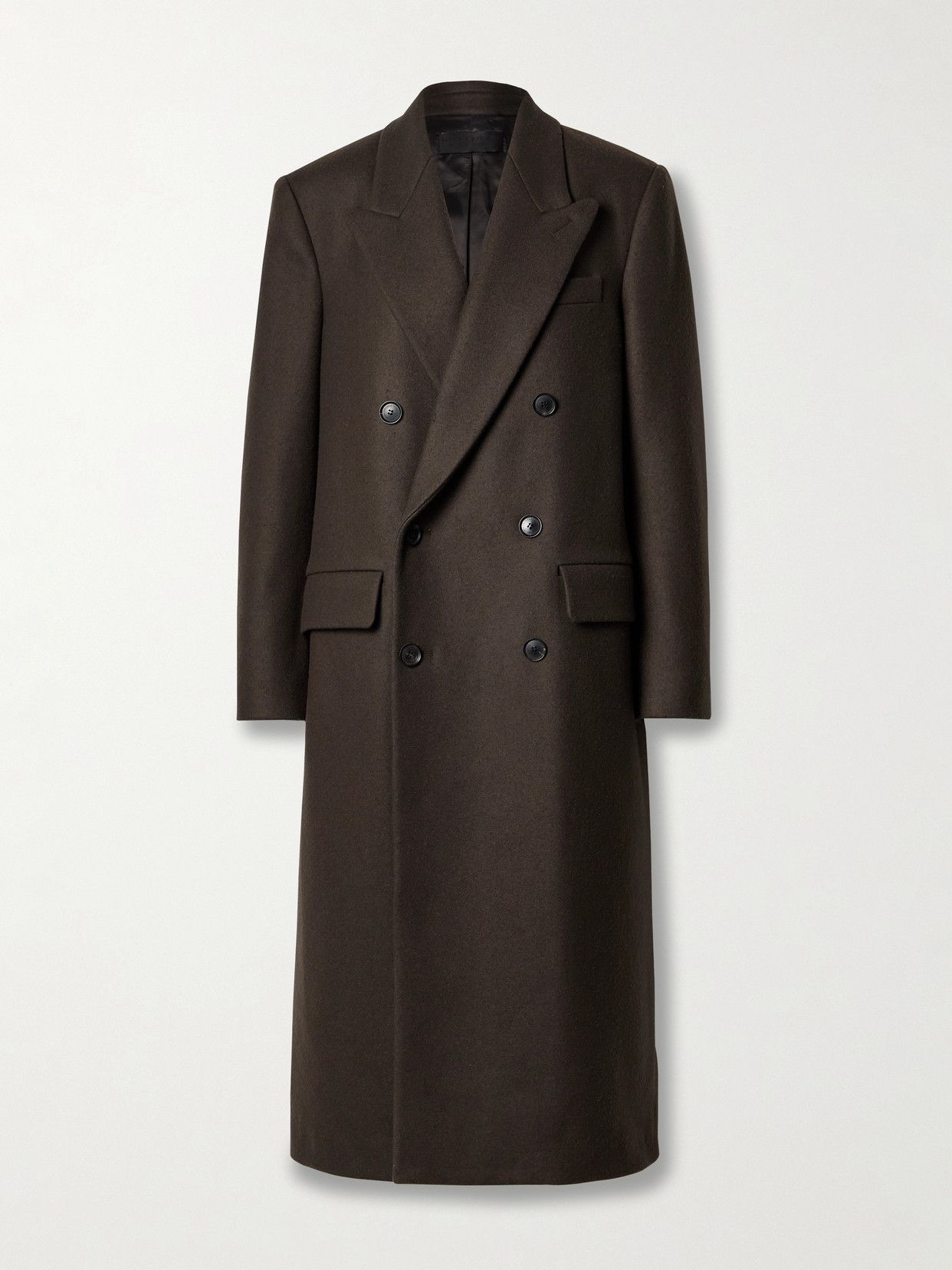 Nili Lotan Edmont Double-breasted Wool-blend Coat In Brown