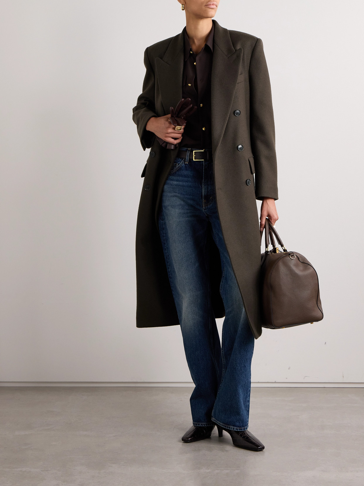 NILI LOTAN EDMONT DOUBLE-BREASTED WOOL-BLEND COAT