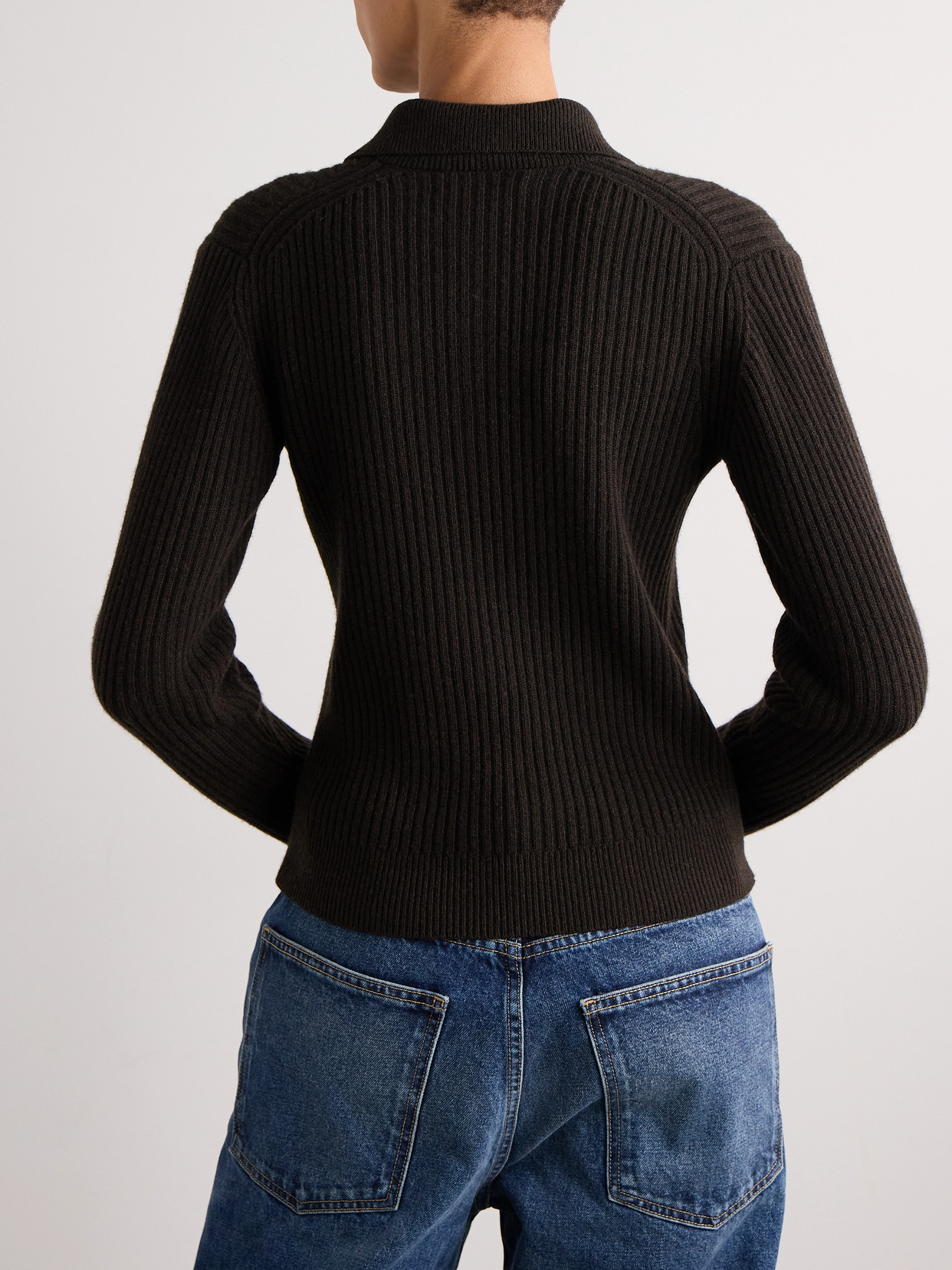 Nili Lotan Braxton Ribbed Wool Sweater In Brown