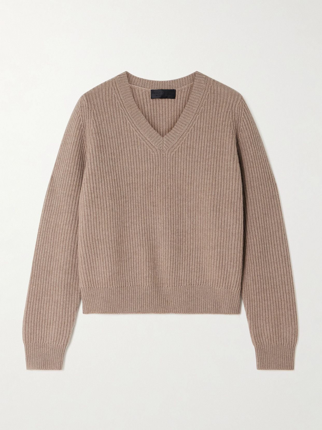 Nili Lotan Korina Ribbed Cashmere Jumper In Brown