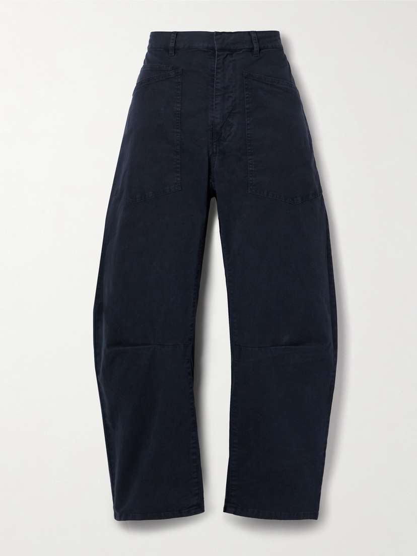 Nili Lotan Shon Cotton-blend Twill Tapered Pants