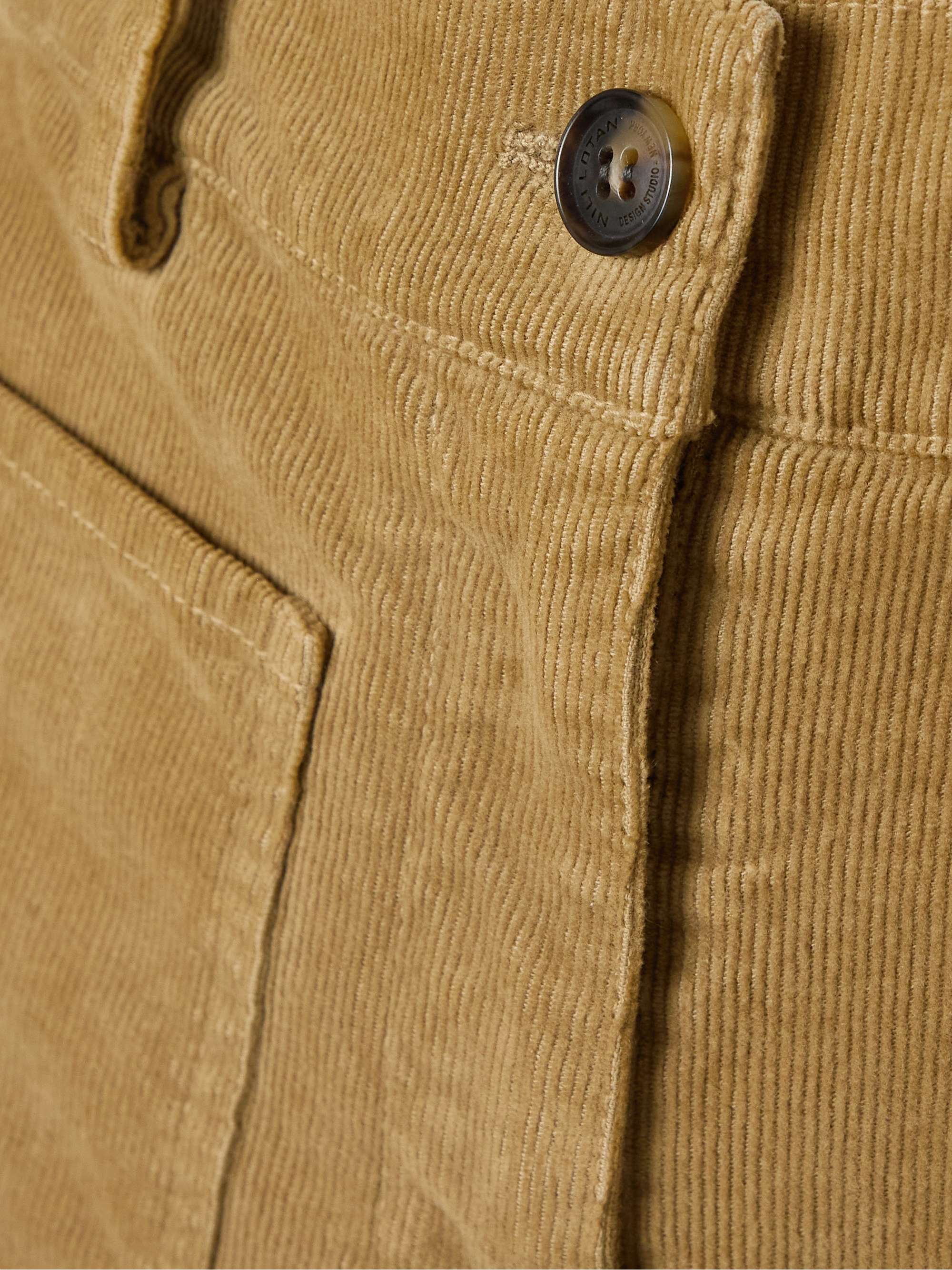 NILI LOTAN Florence cotton-blend corduroy flared pants