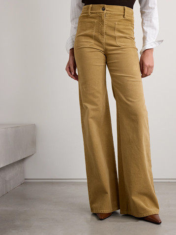 Nili Lotan Florence cotton-blend corduroy flared pants