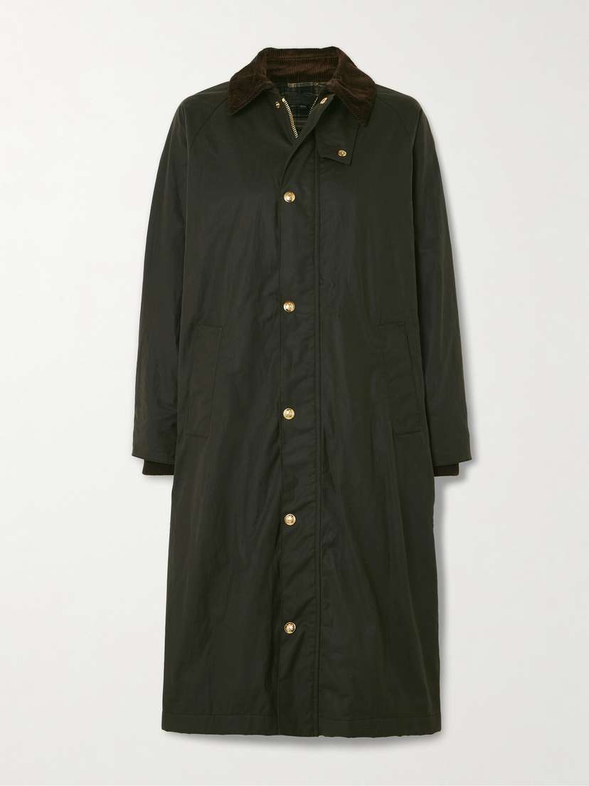Nili Lotan Romauld Corduroy-trimmed Waxed Cotton-canvas Coat