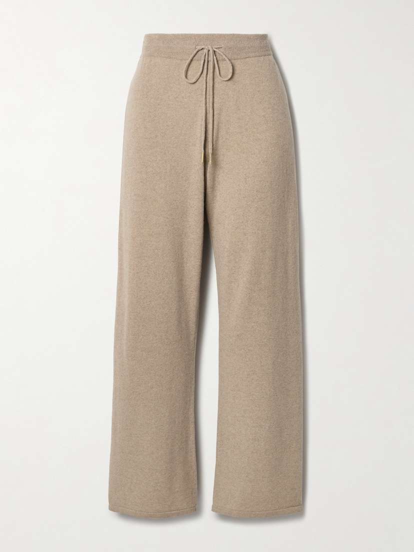 Nili Lotan Lyric Recycled-cashmere And Wool-blend Wide-leg Track Pants
