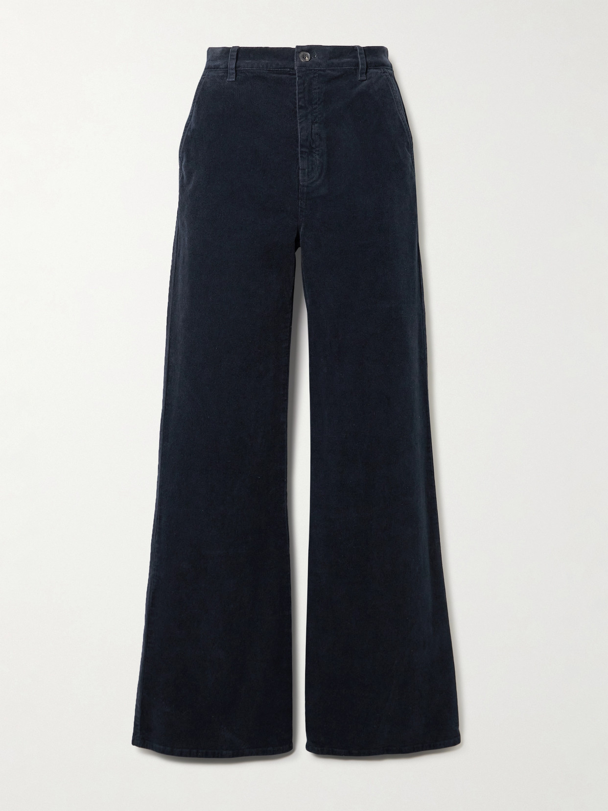 Nili Lotan Anna Cotton-blend Twill Straight-leg Trousers In Blue