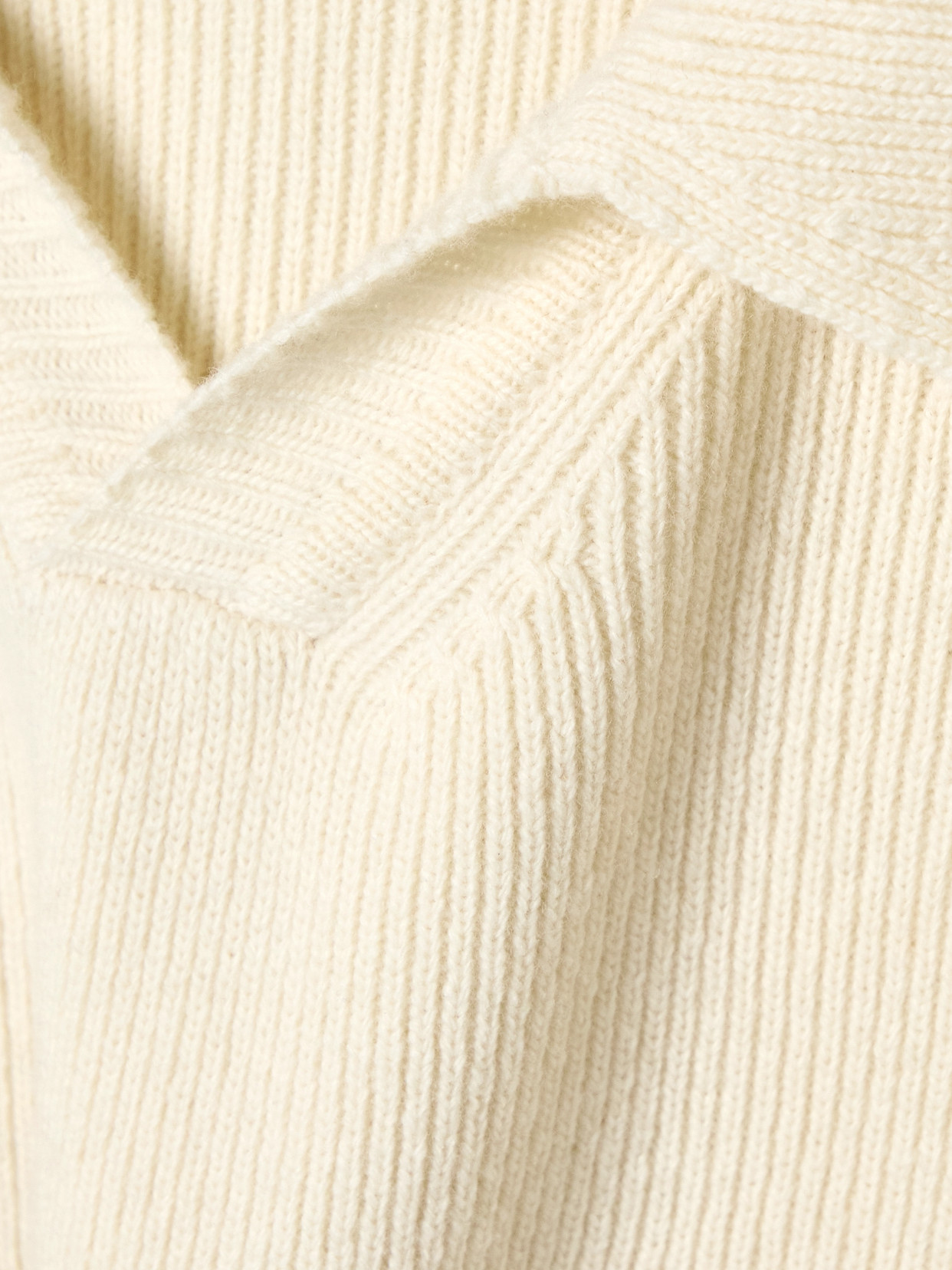Nili Lotan Selena Ribbed Wool Polo Sweater In Ivory