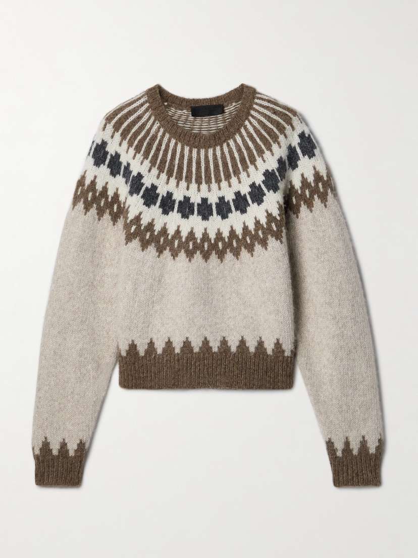 Nili Lotan Alena Fair Isle Alpaca-blend Sweater - x large