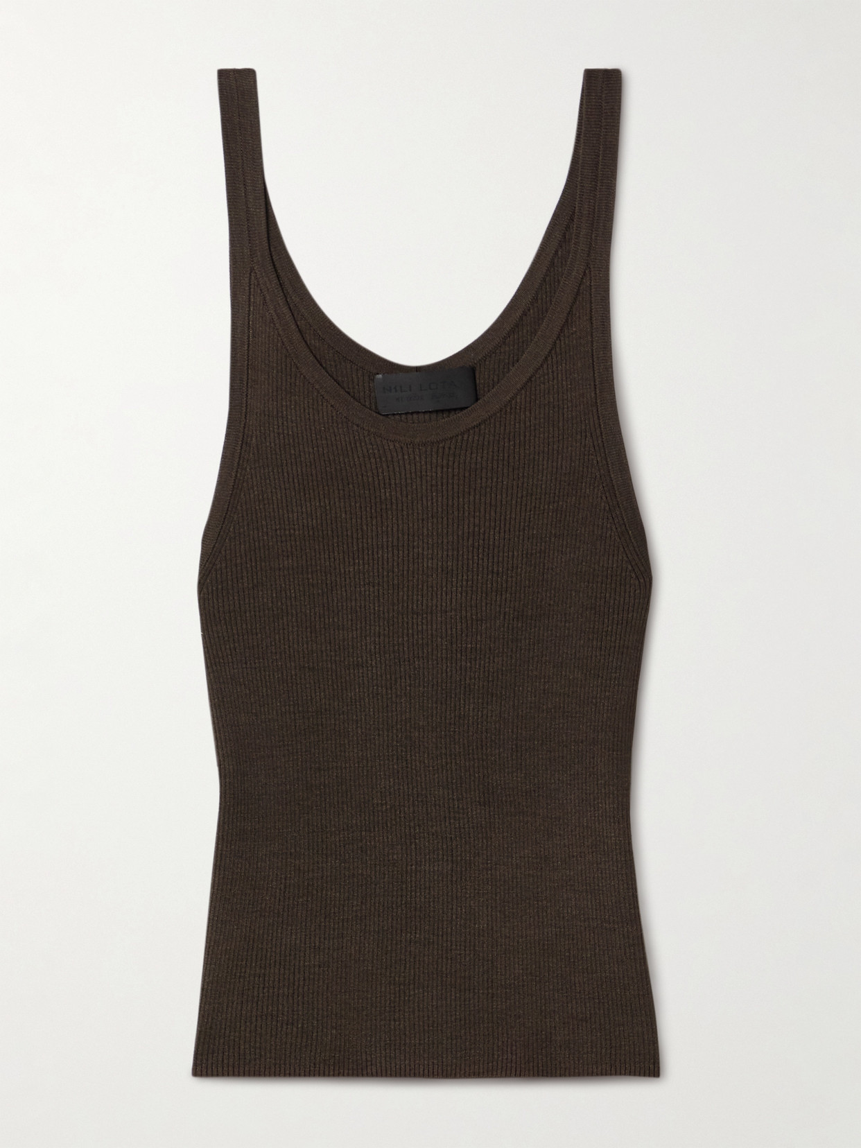 Nili Lotan - Selah Ribbed Silk-jersey Tank - Brown