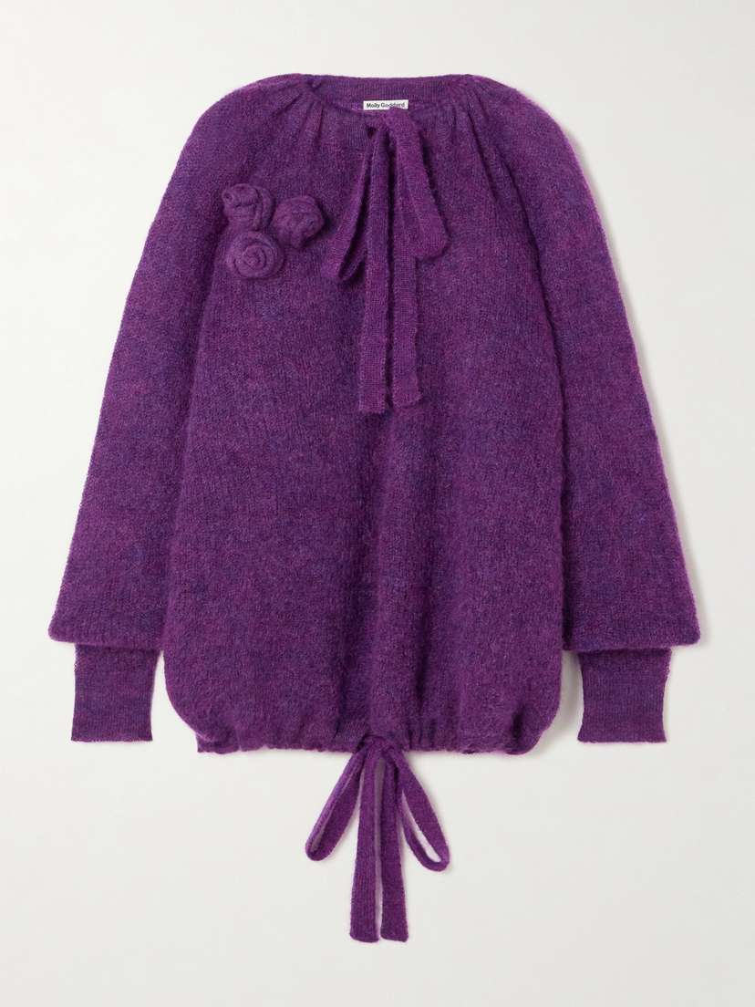 Molly Goddard Aggie Appliquéd Brushed Mohair-blend Sweater