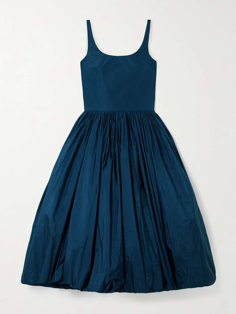 Molly Goddard Lettice Gathered Taffeta Midi Dress