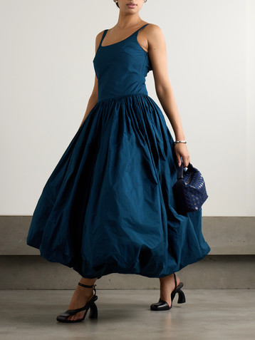 Molly Goddard Lettice gathered taffeta midi dress