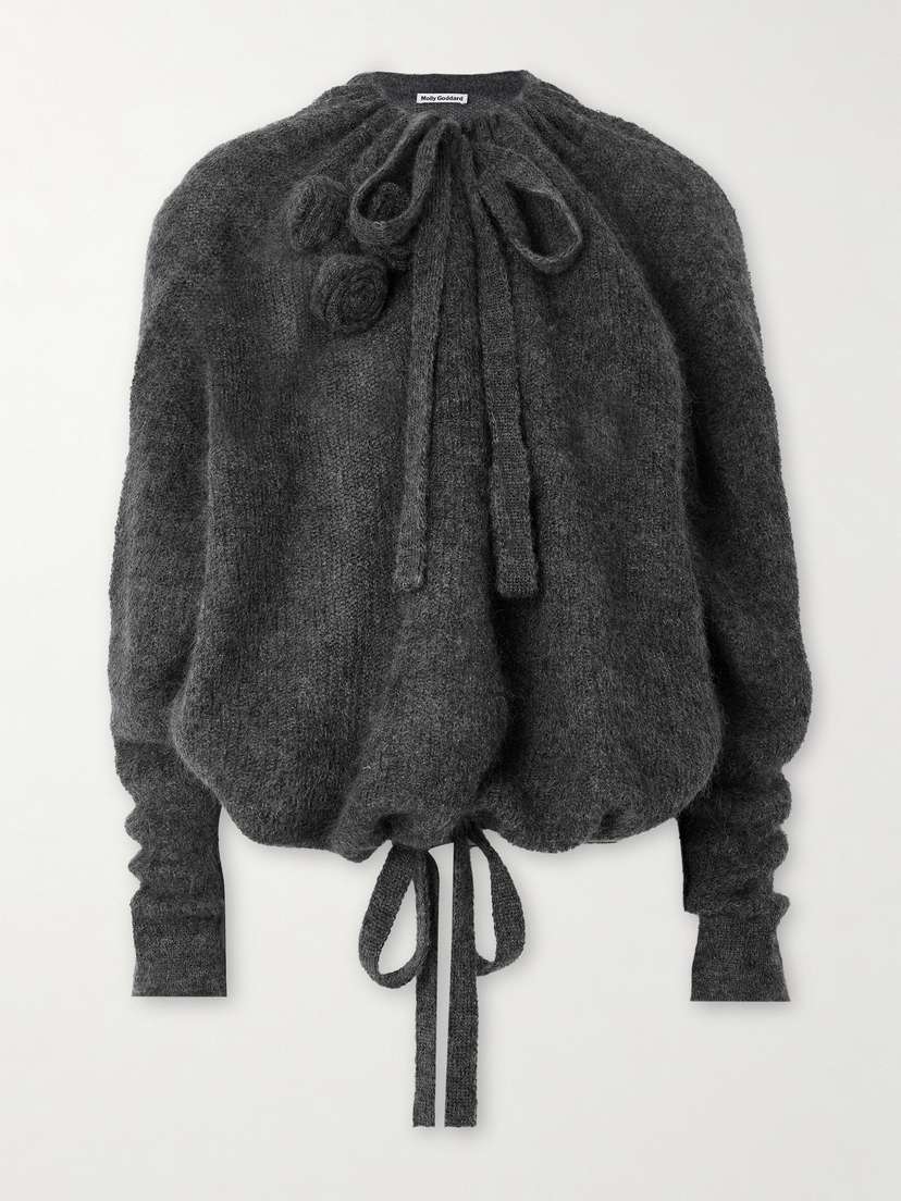 Molly Goddard Aggie Appliquéd Brushed Mohair-blend Sweater