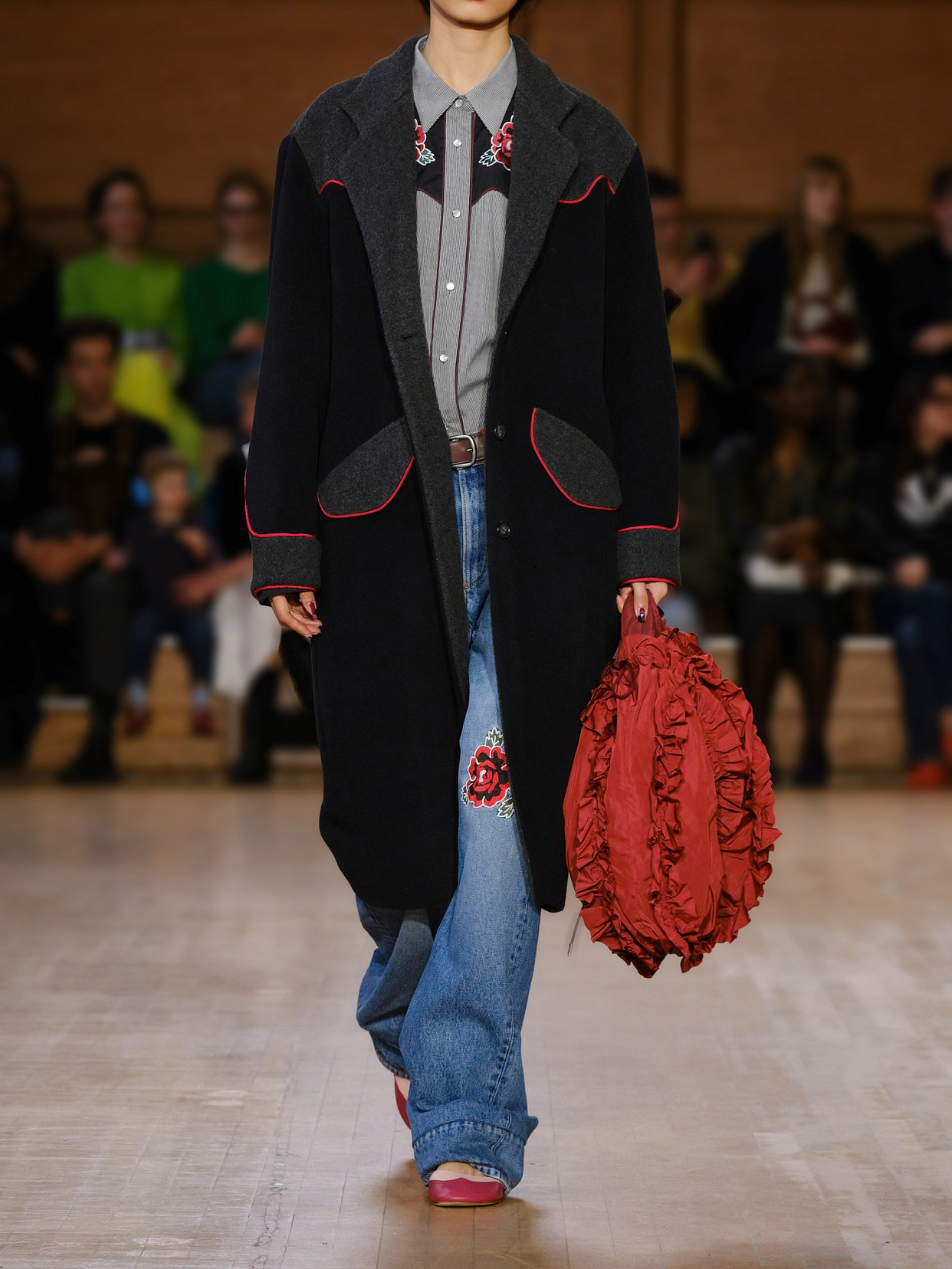 Molly Goddard Gray & Black Meredith Shirt In Black