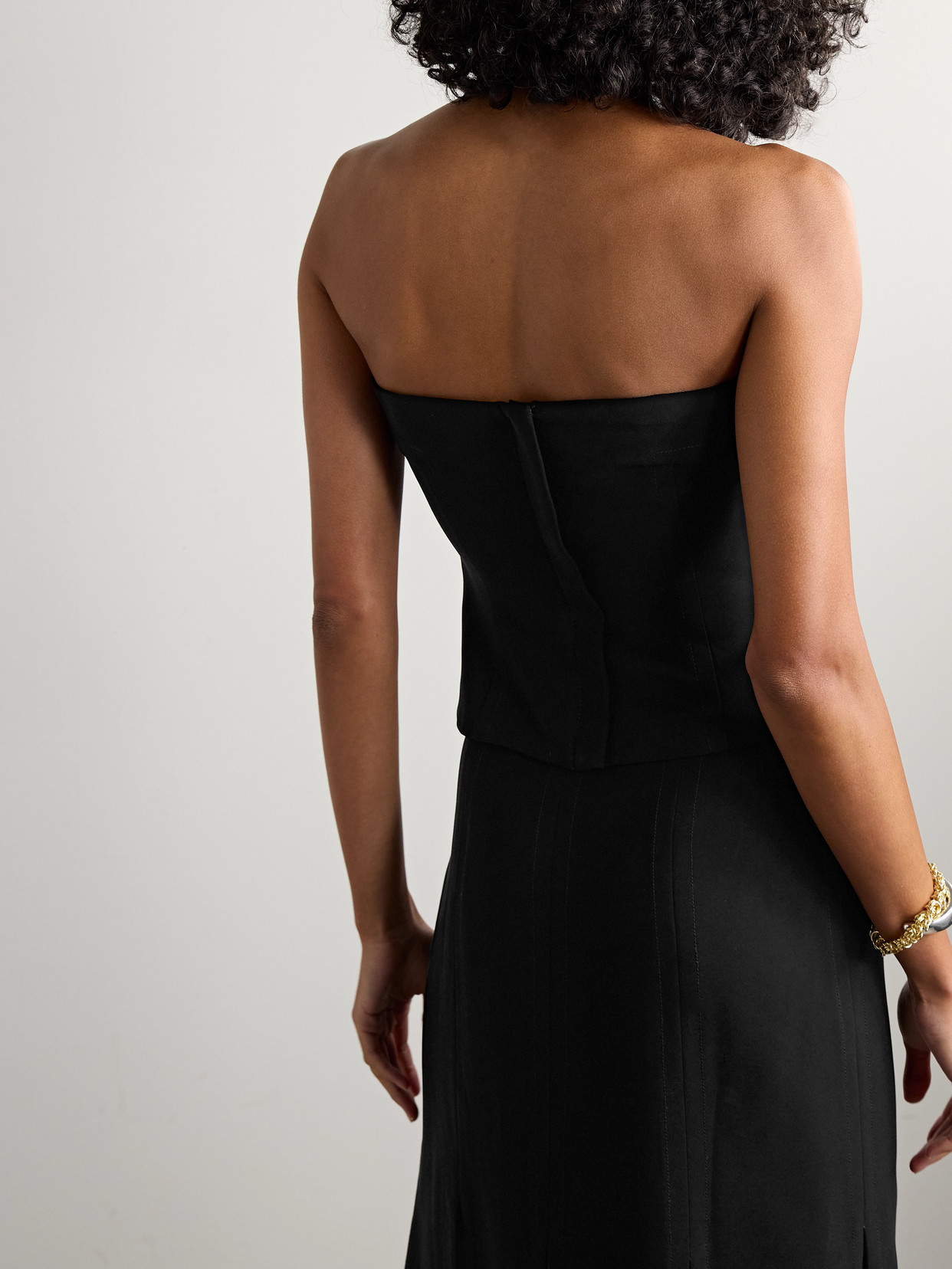 La Ligne Crepe Bandeau Top In Black