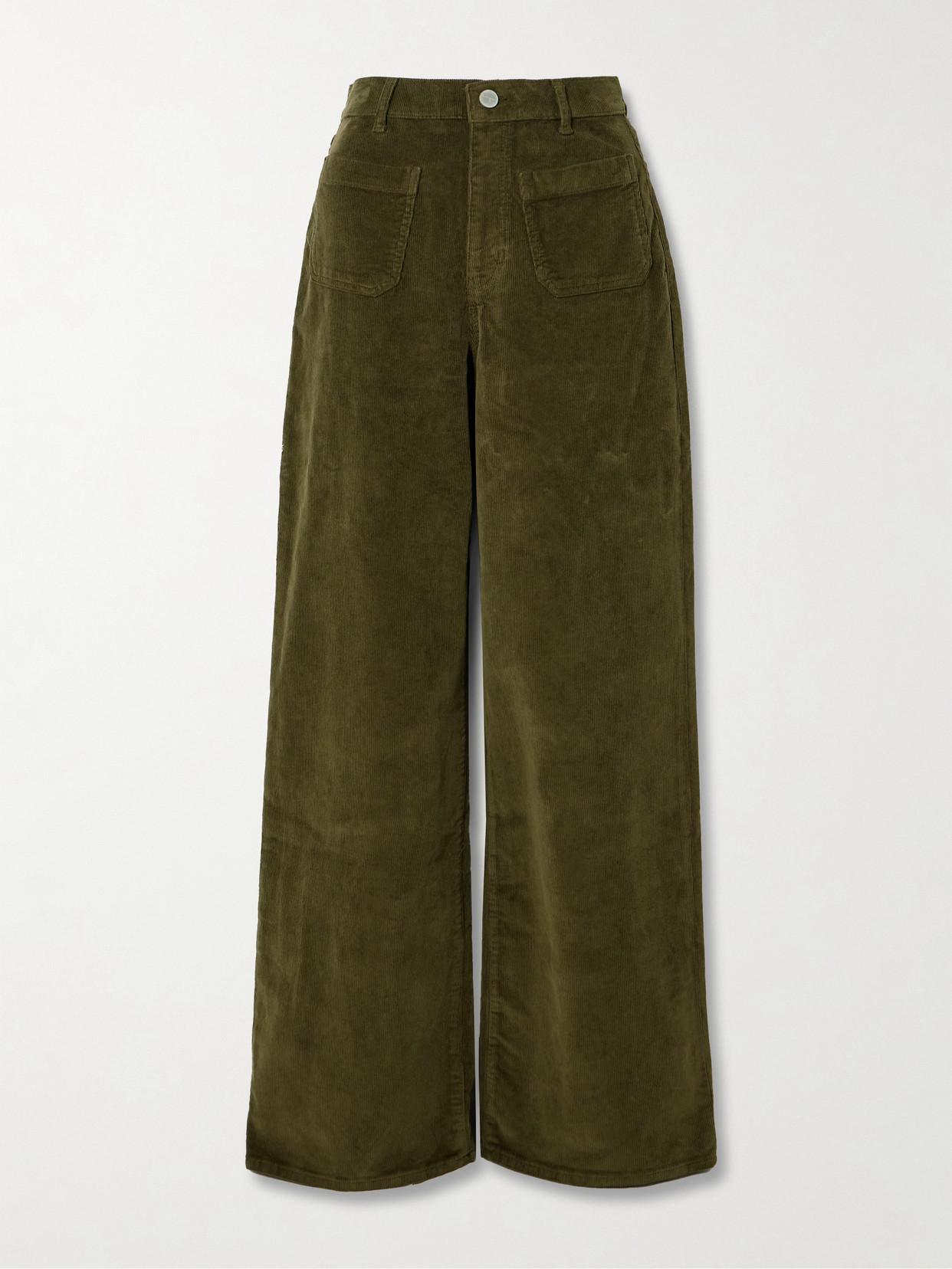 La Ligne - Isadora Cotton-blend Corduroy Wide-leg Pants - Green