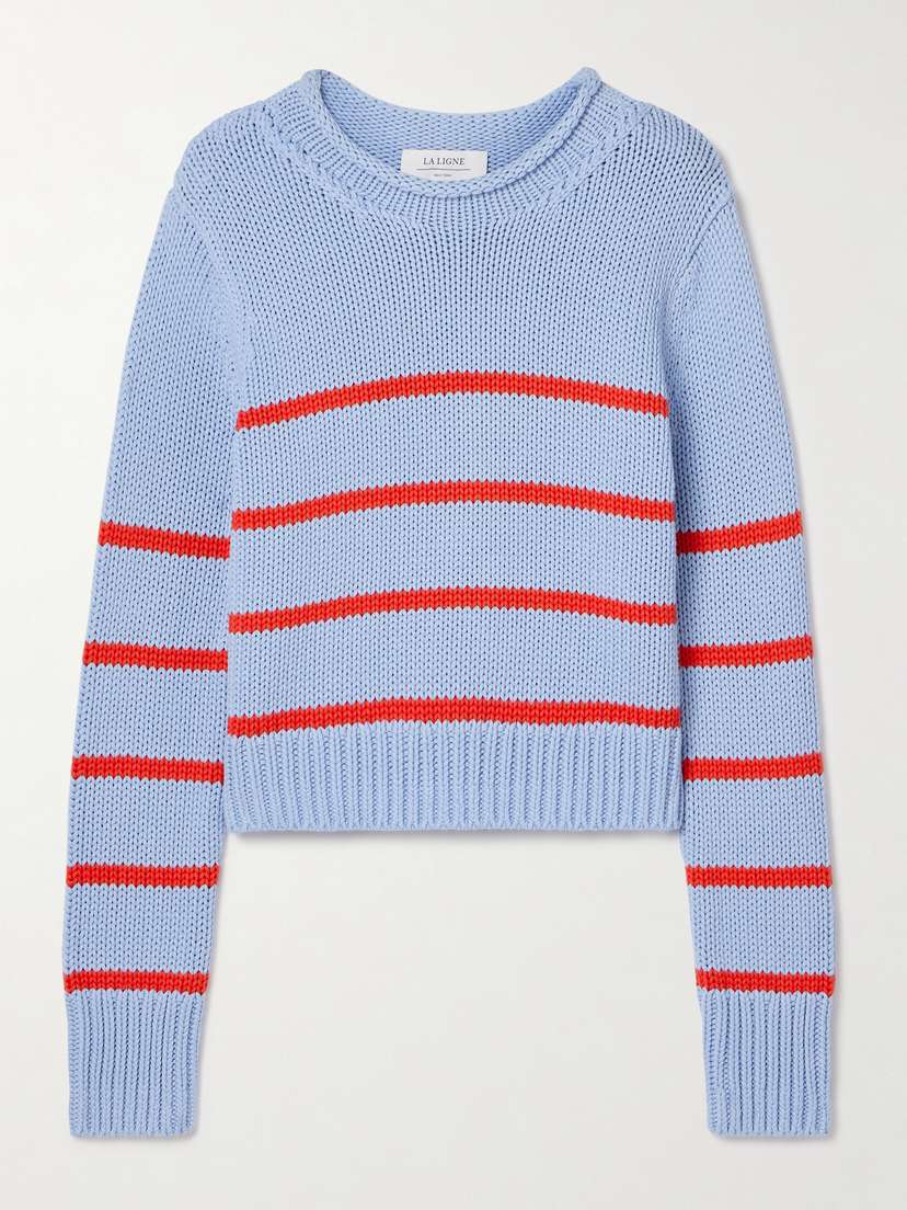 La Ligne Mini Marina Striped Cotton Sweater - x large
