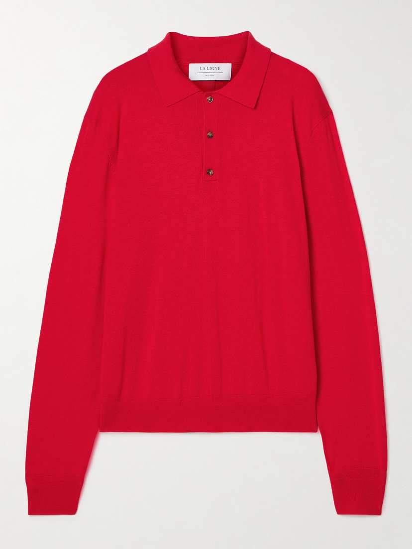 La Ligne Ben Oversized Silk, Wool And Cashmere-blend Polo Sweater - x large