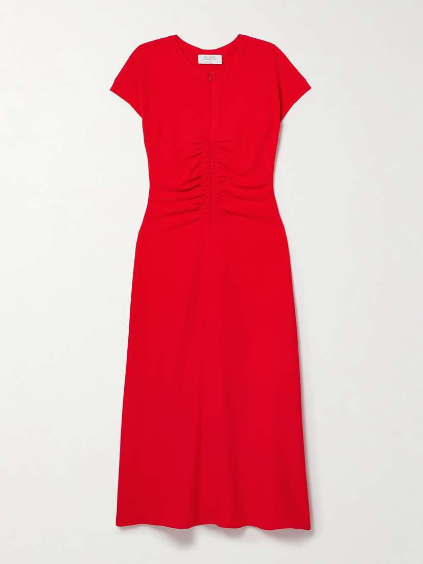La Ligne Noemi Ruched Crepe Midi Dress