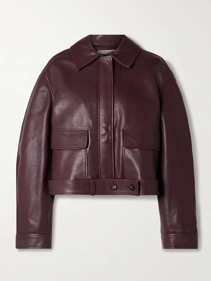 Co Belted Leather Jacket - x large