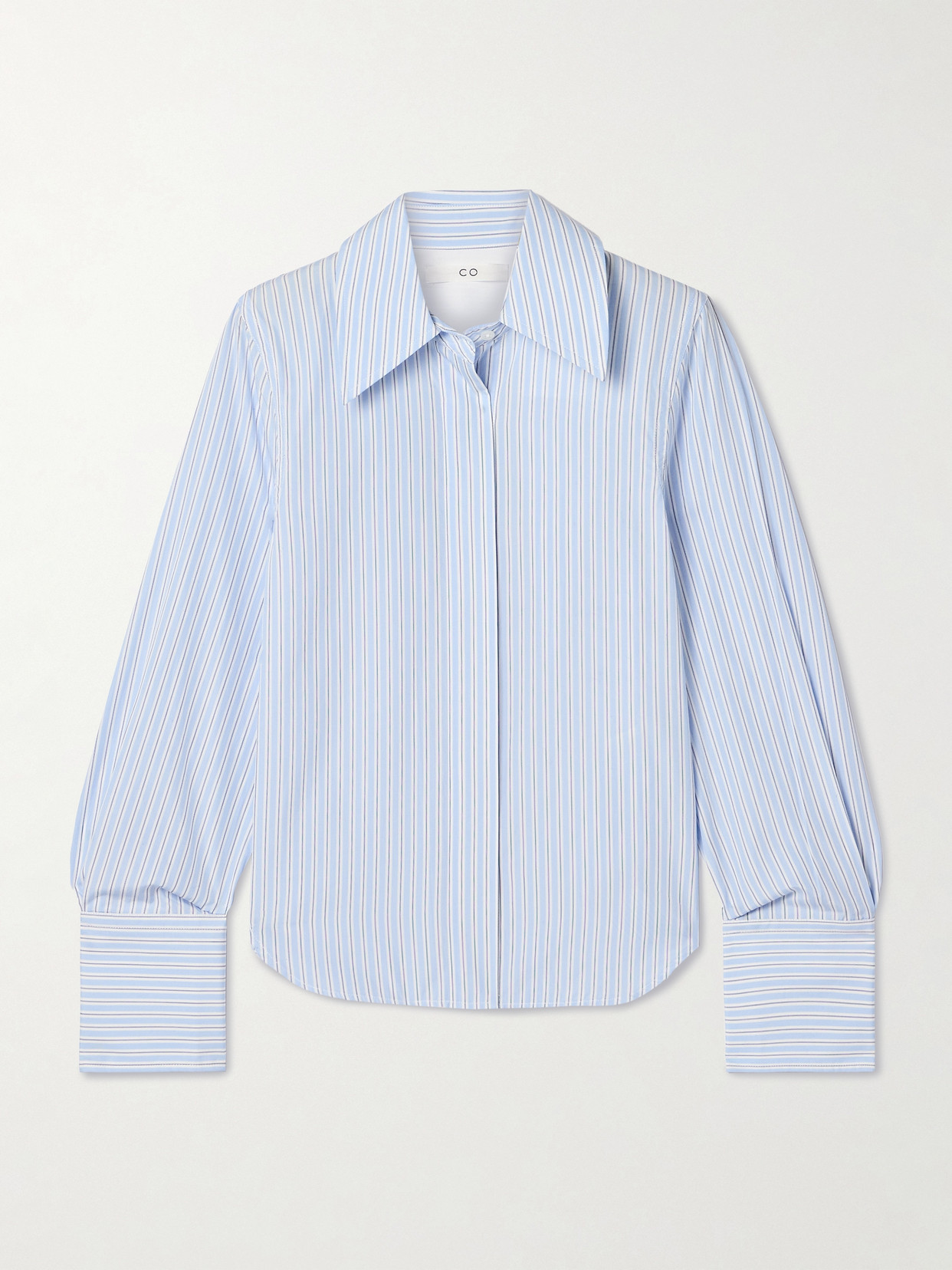 Co Striped Tton-poplin Shirt In Blue