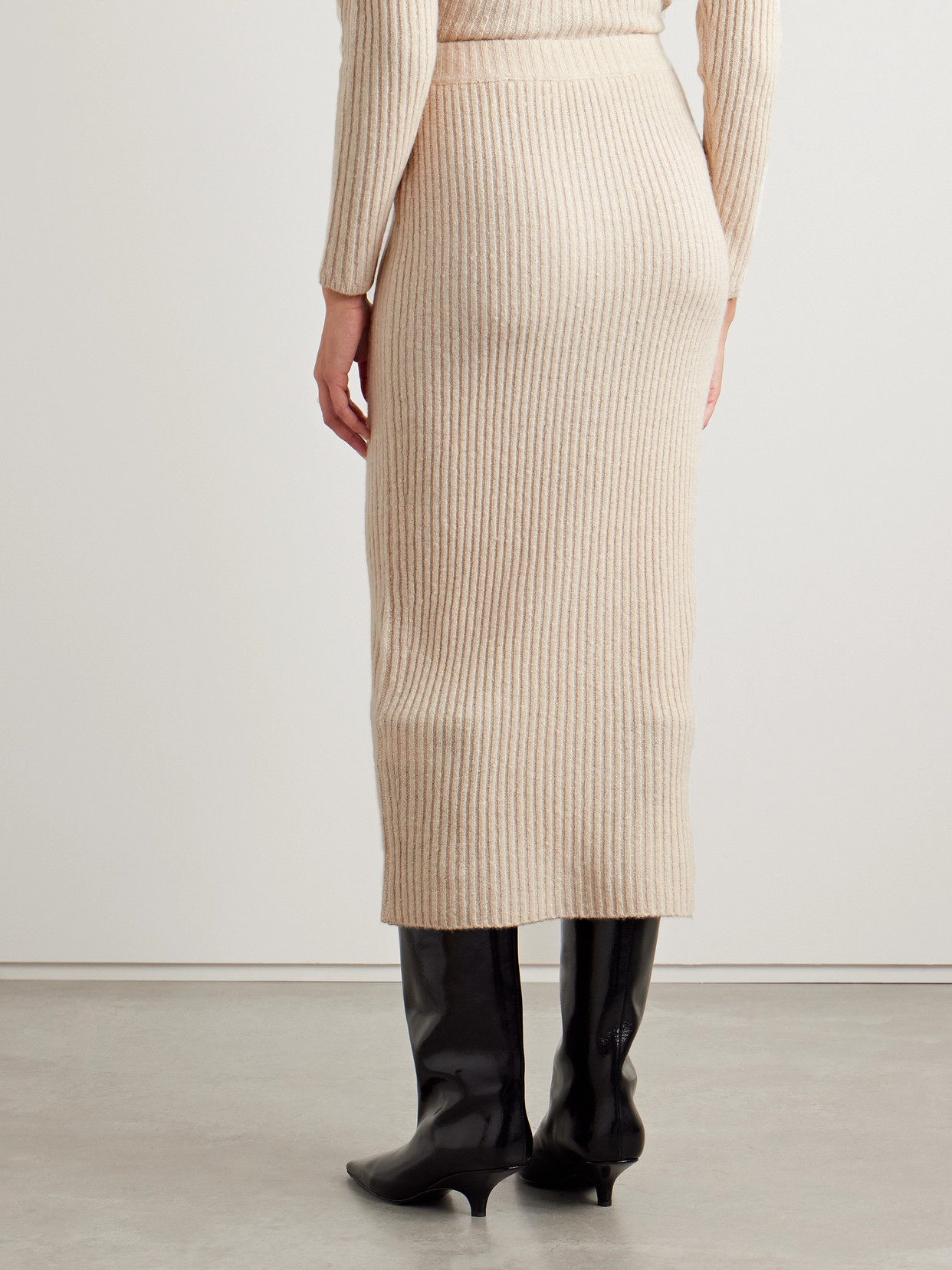 Ribbed Wool-Blend Midi