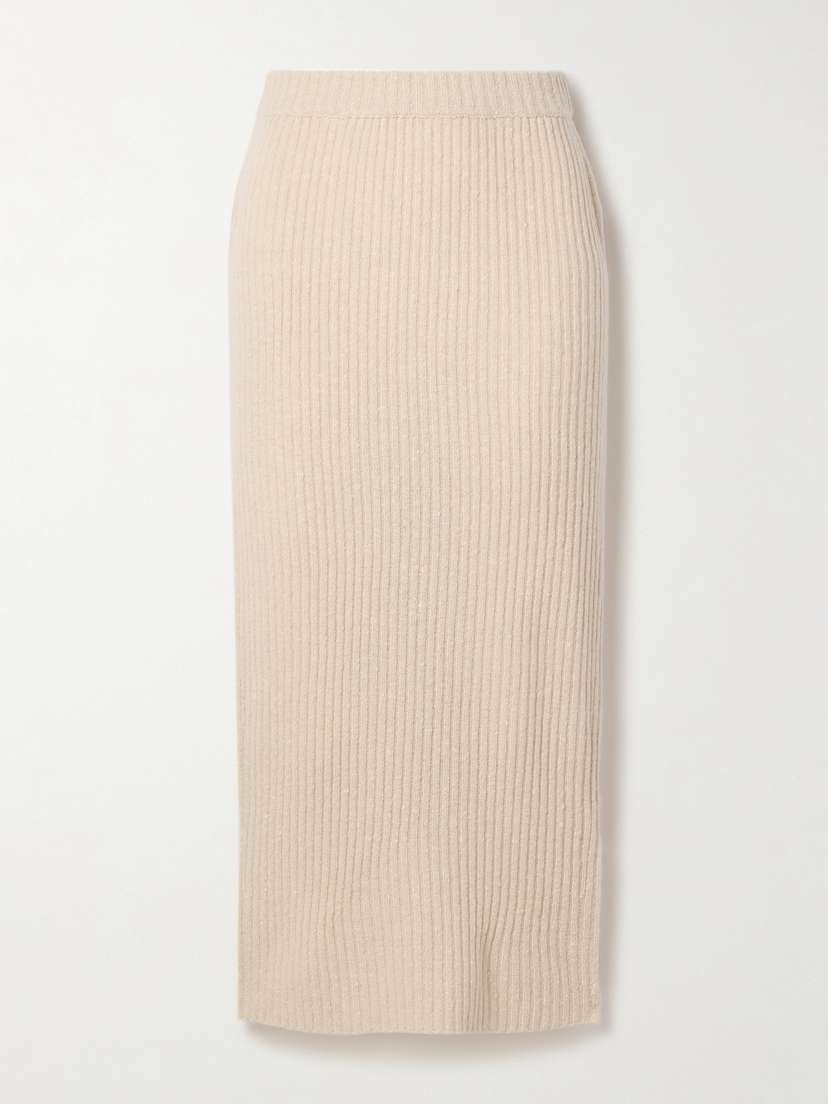 Co Ribbed Wool-blend Midi Skirt