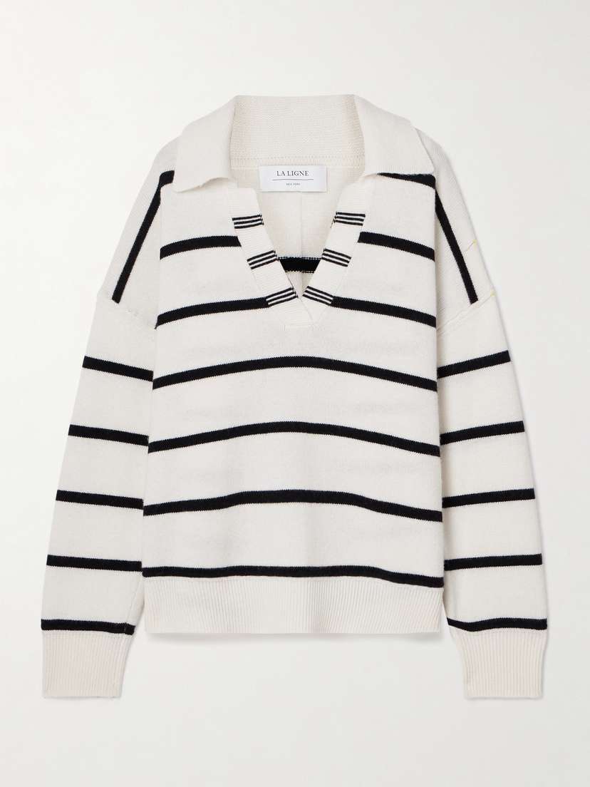 La Ligne Striped Wool And Cashmere-blend Sweater - x large