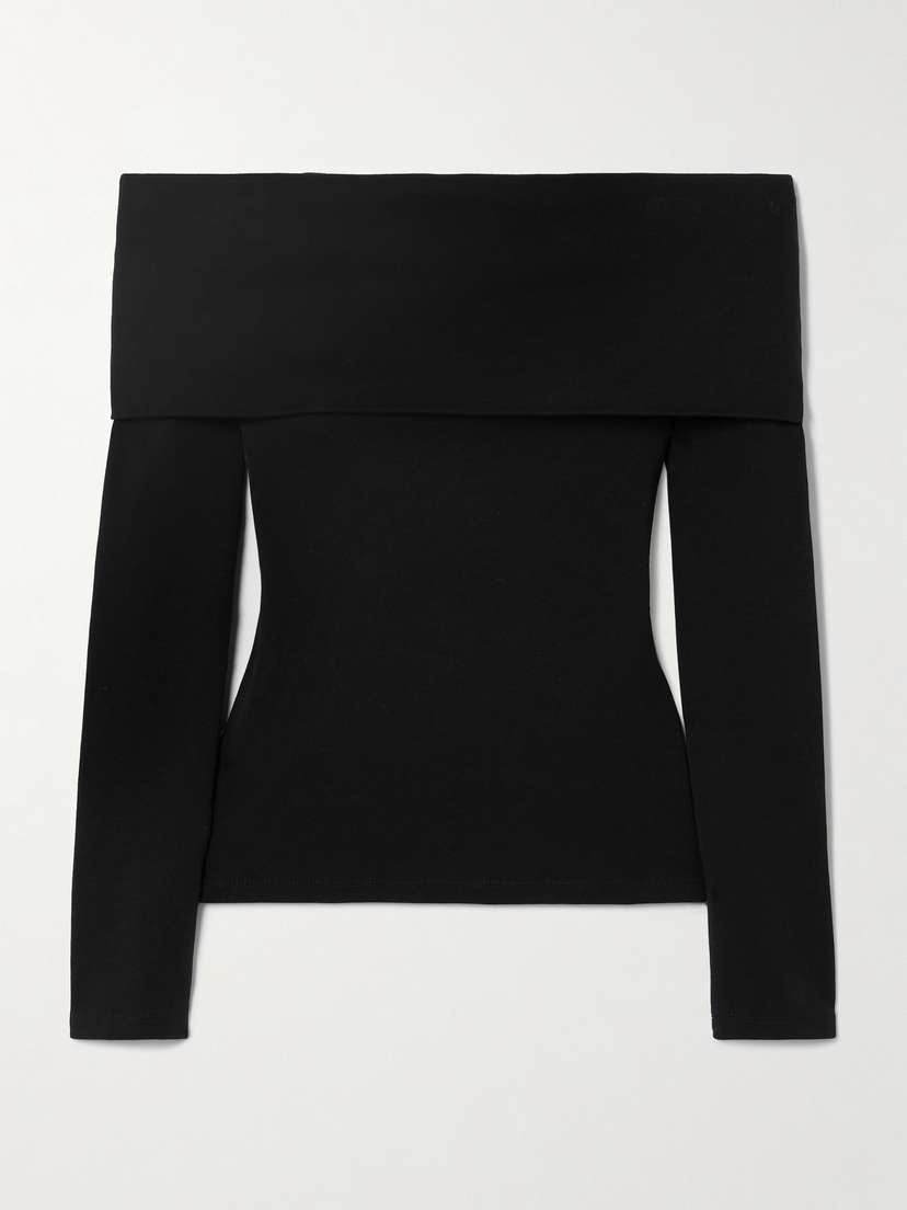 Another Tomorrow Off-the-shoulder Supima Cotton-jersey Top