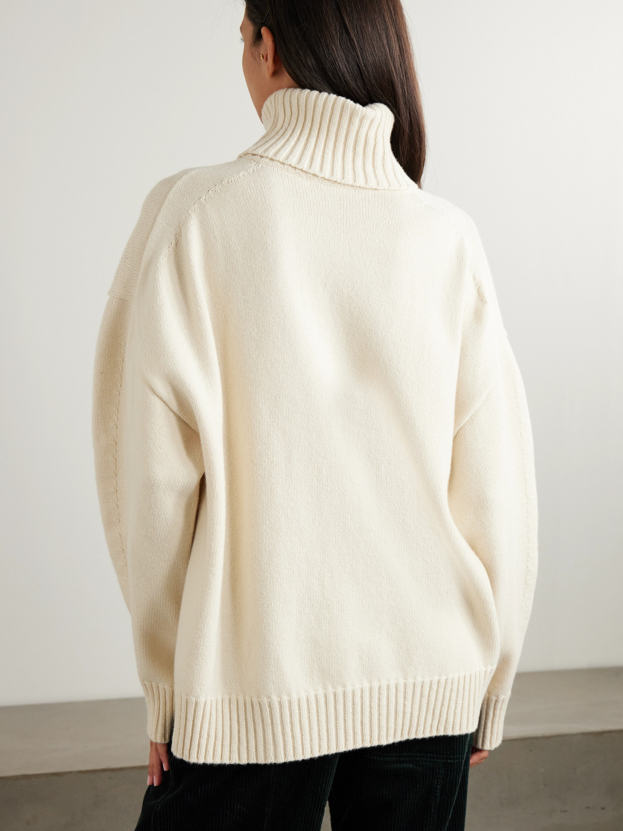 Another Tomorrow Recycled-cashmere And Wool-blend Turtleneck Sweater In Ivory