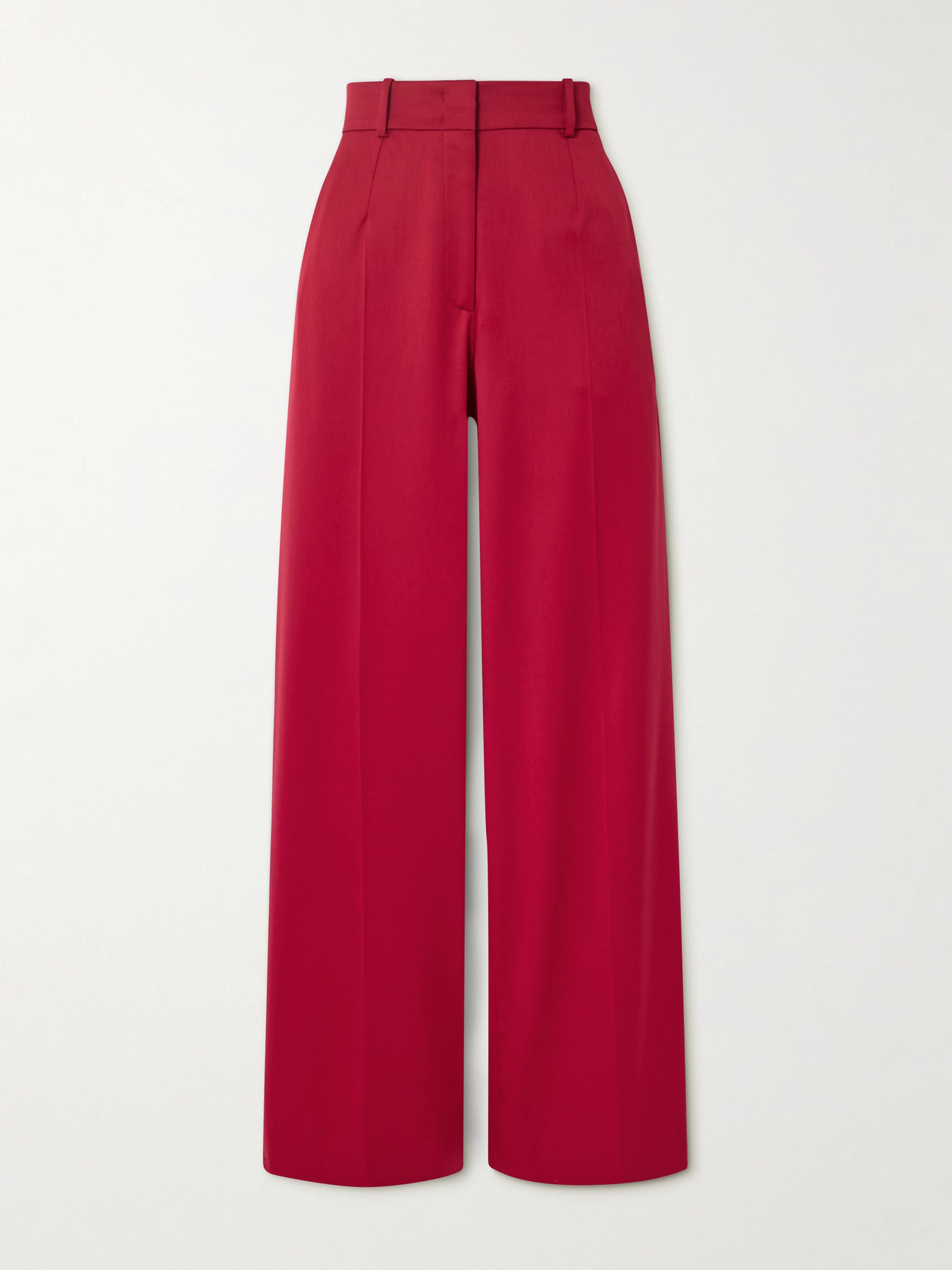 Another Tomorrow - Wool-blend Wide-leg Pants - Red