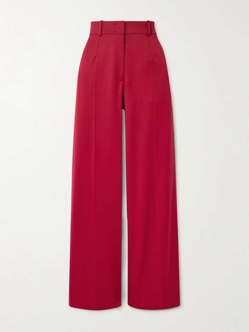 Another Tomorrow Wool-blend Wide-leg Pants