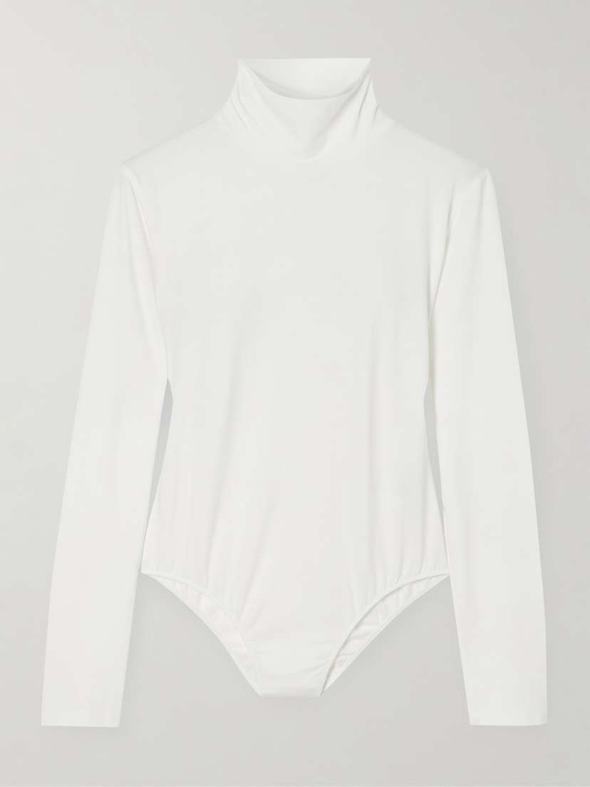 Another Tomorrow Stretch-cotton And Lyocell-blend Jersey Turtleneck Bodysuit - x large