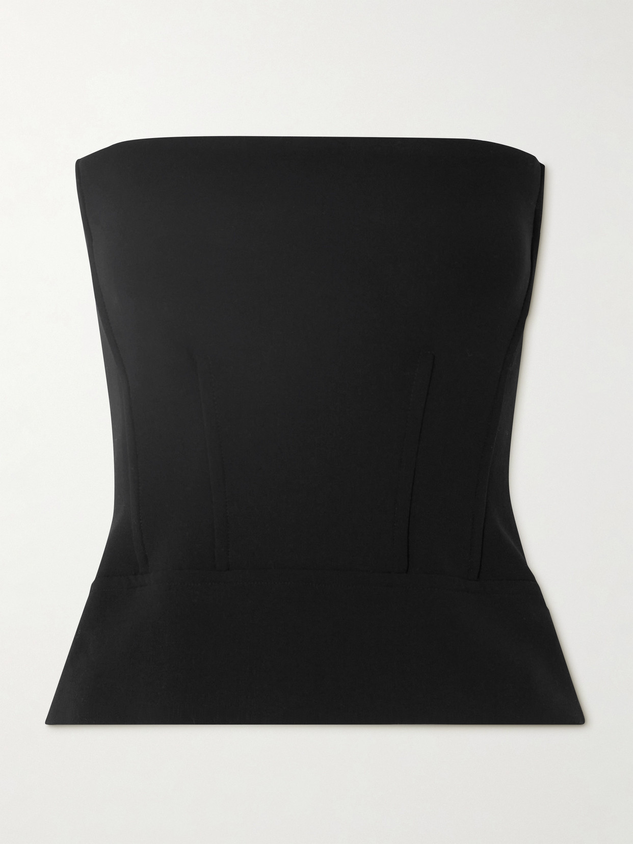 Another Tomorrow - Strapless Wool-blend Crepe Top - Black