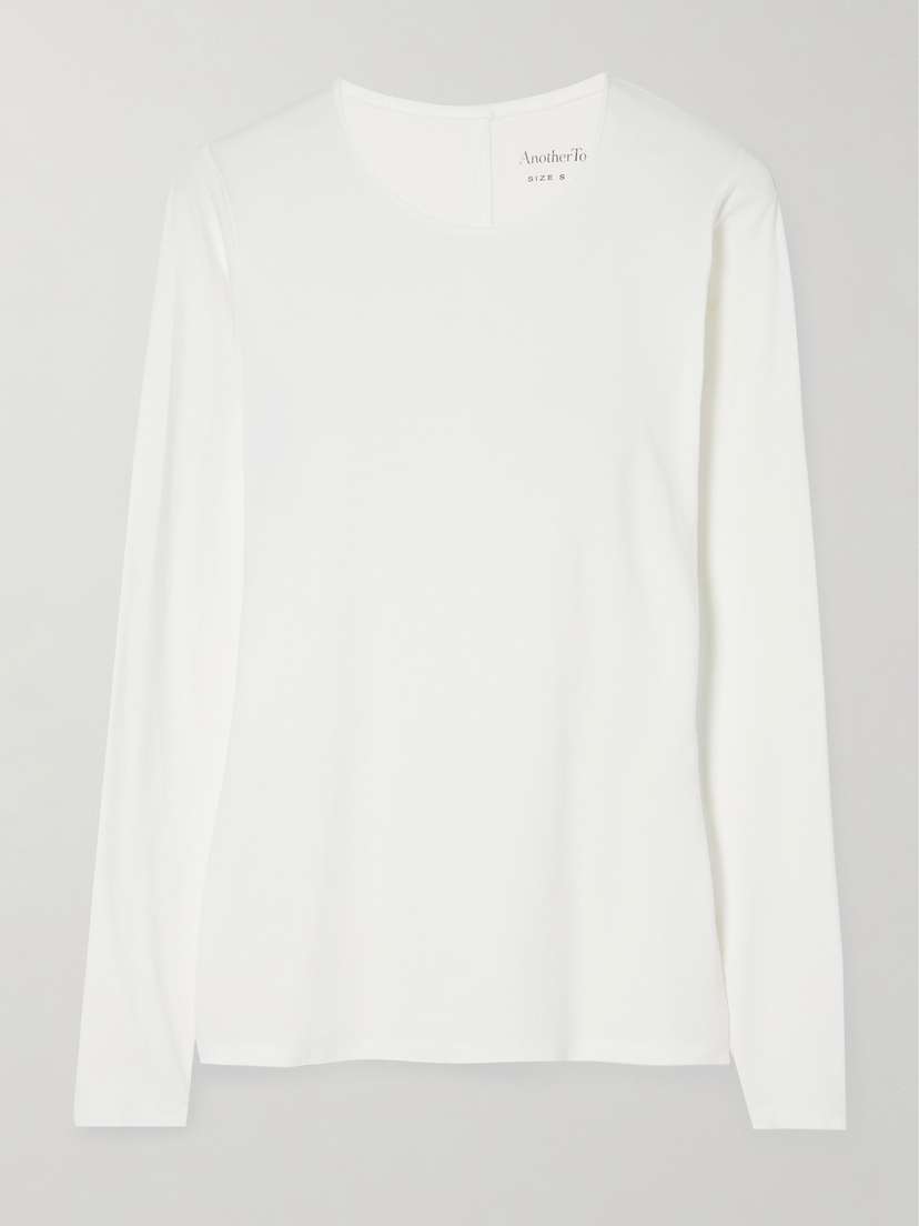 Another Tomorrow Stretch Cotton And Lyocell-blend Jersey T-shirt