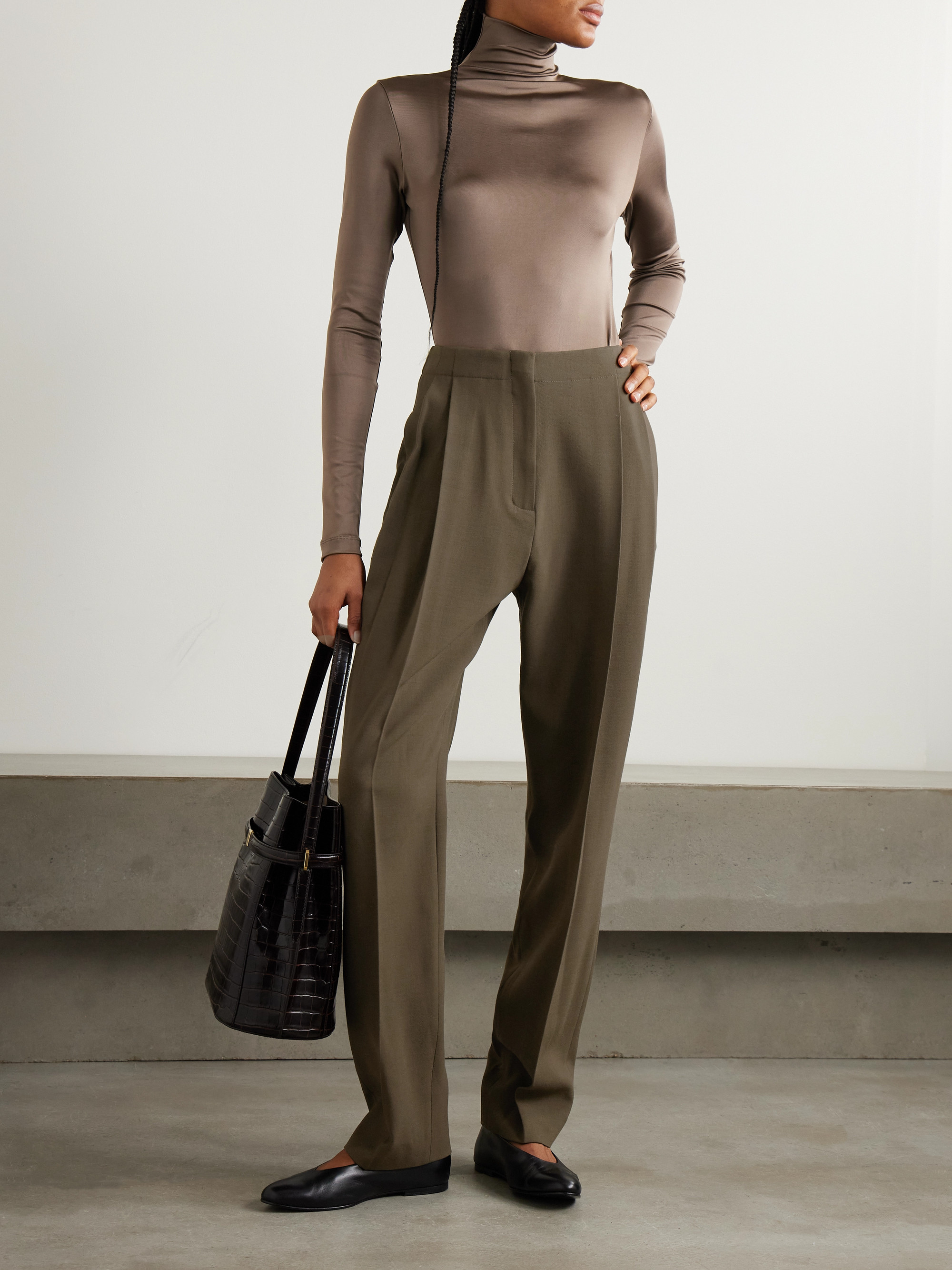 TOVE Roan pleated woven tapered pants
