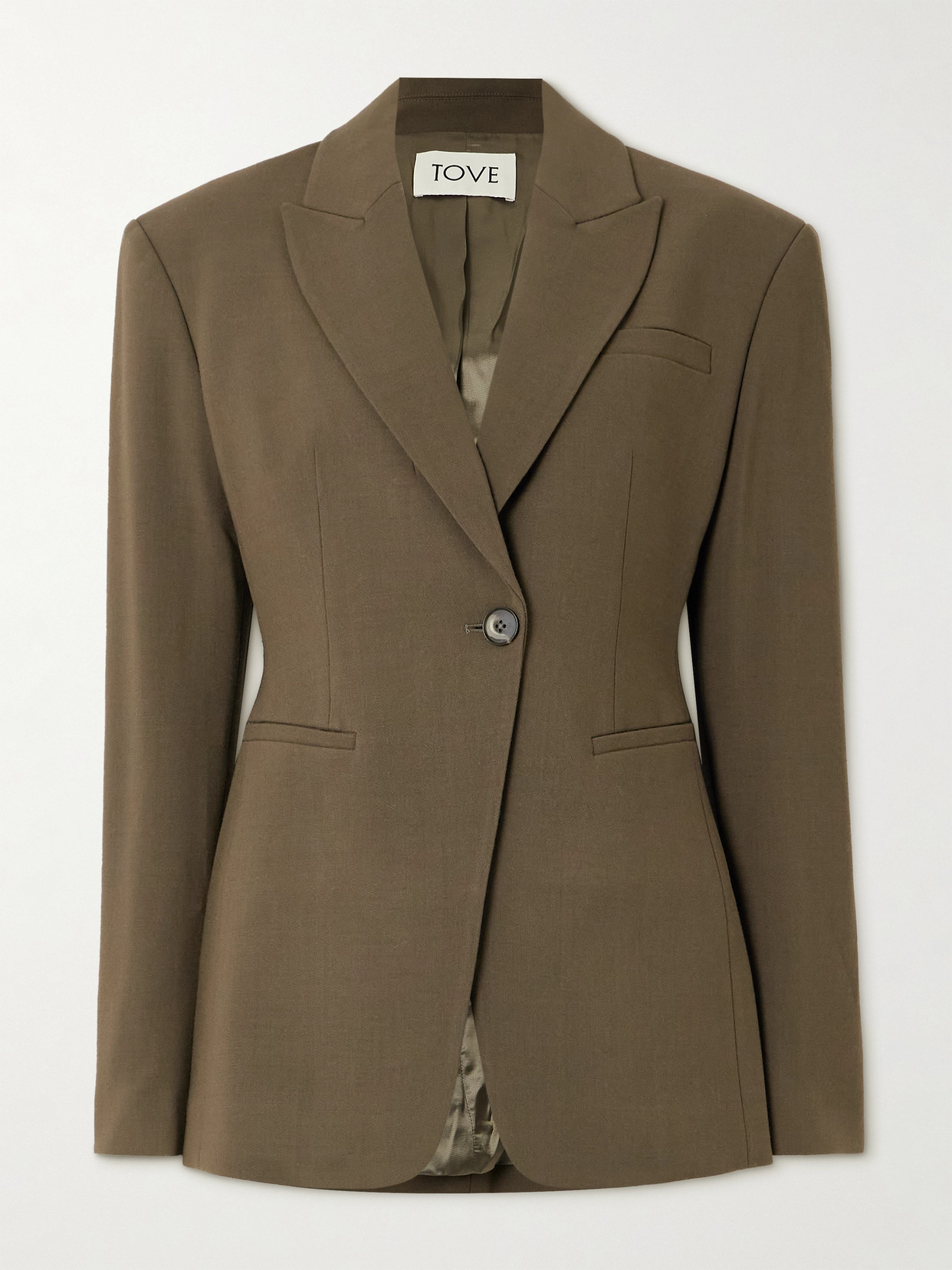 Tove Elda Crepe Blazer In Green
