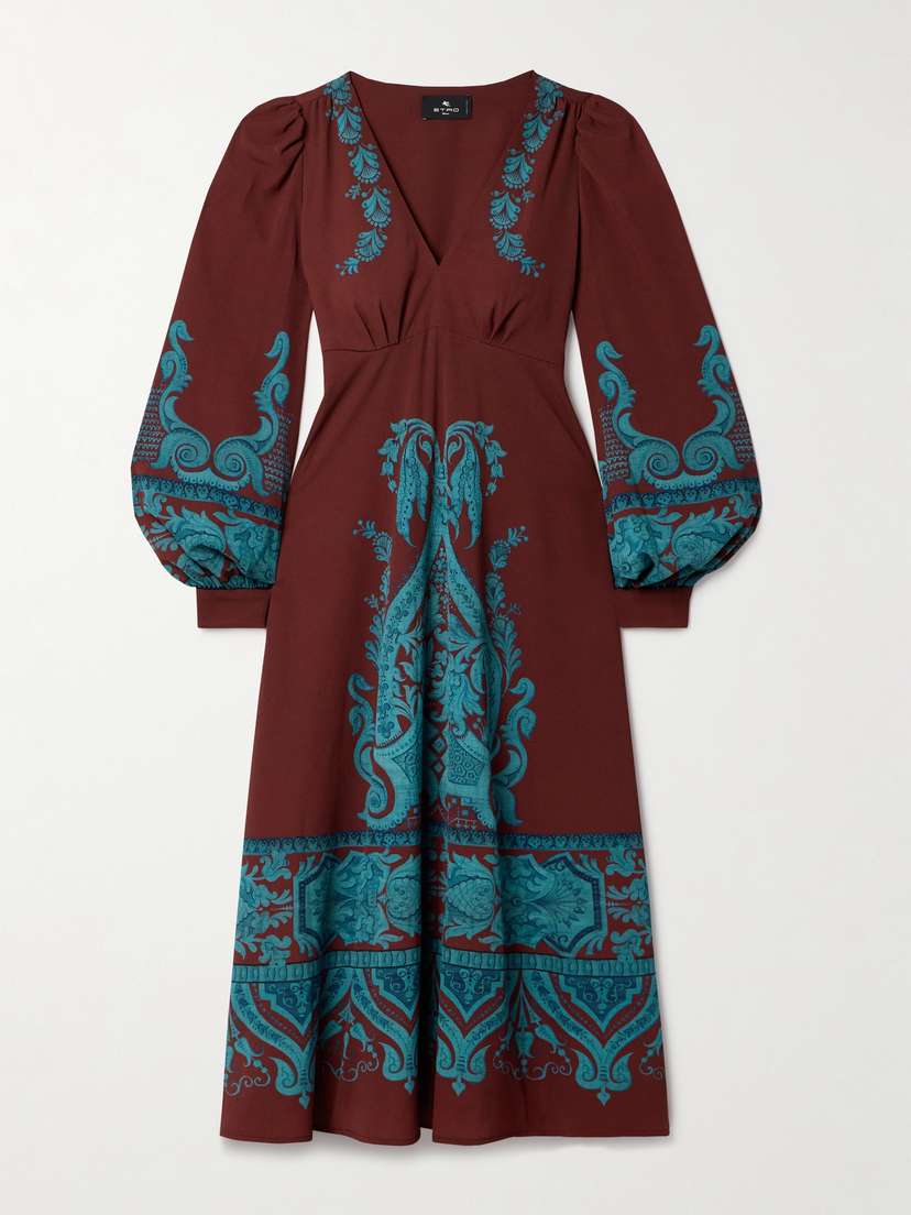 Etro Printed Crepe Midi Dress
